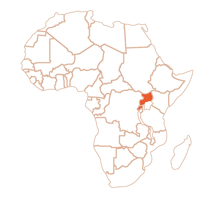 Map showing Uganda
