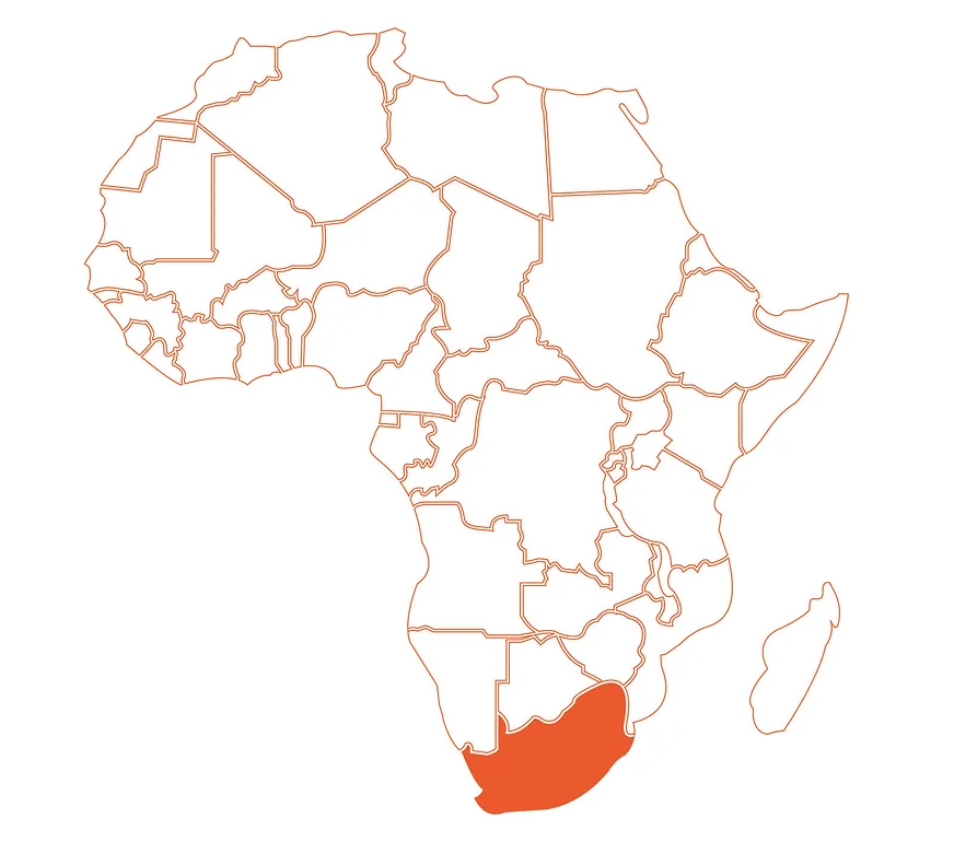 Map showing South Africa