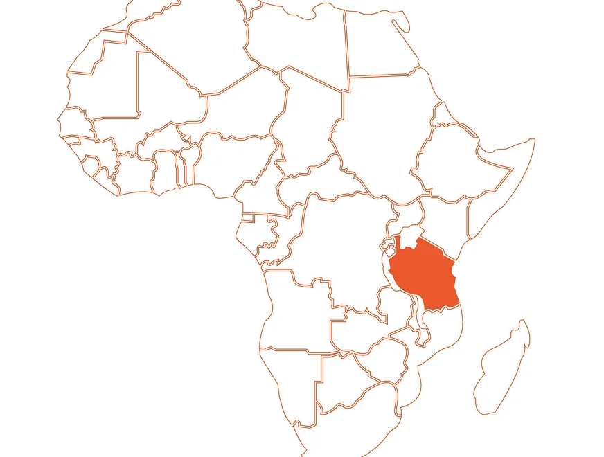 Map showing Tanzania
